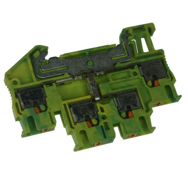 Phoenix Contact 3210596 — Terminal Block Connector 4 Position Ground, Earth Green, Yellow 12-26 AWG