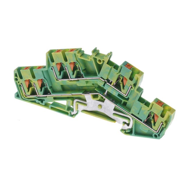 Phoenix Contact 3210602 — Terminal Block Connector 6 Position Ground, Earth Green, Yellow 12-26 AWG