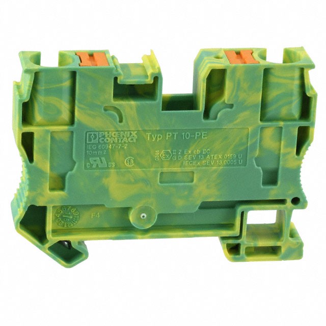 Phoenix Contact 3212131 — Terminal Block Connector 2 Position Ground, Earth Green, Yellow 6-20 AWG