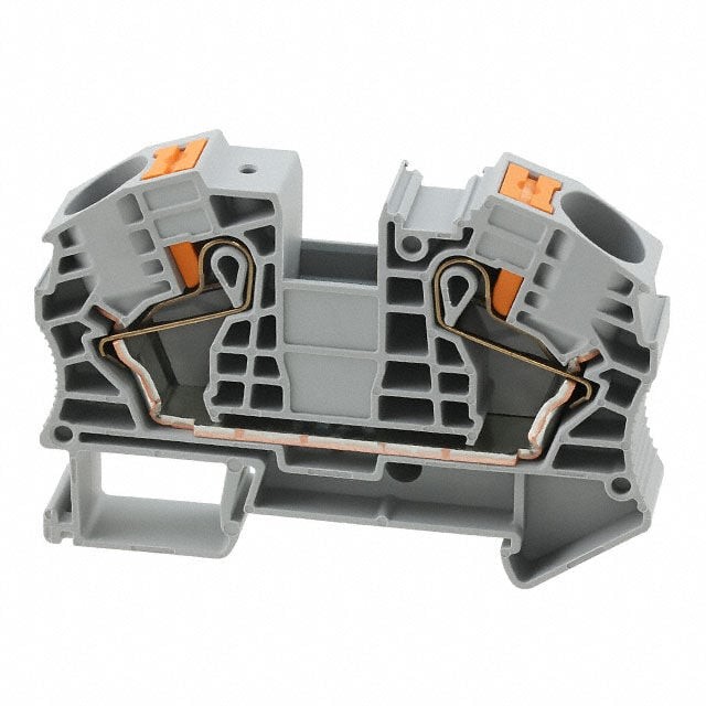 Phoenix Contact 3212138 — Terminal Block Connector 2 Position Feed Through Gray 4-20 AWG
