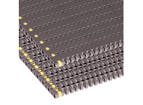 Rexnord HP8505-15 8505 Series MatTop modular plastic belt, 15" wide, 0.75" pitch, solid top surface. Brown high-performance acetal material with polye