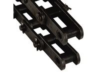 Rexnord S188-P engineered steel chain with 2.609" pitch, 2.69" overall width, and 0.5" pin diameter. Constructed from carbon steel for high-load eleva