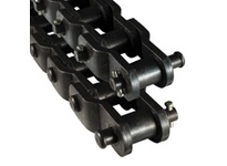 Rexnord RX238-P engineered steel chain with 3.5" pitch, 4.5" overall width, and 0.88" pin diameter. Constructed from carbon steel with offset sidebar