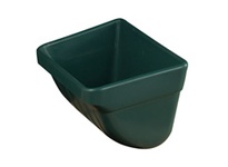 Rexnord 401-61581-1 cable-chain conveyor bucket, 8x5 inch size, black color. Designed for use with Rexnord cable-chain conveyor systems for material h
