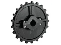 Rexnord 614-141-19 NS7700-21T thermoplastic split sprocket with 21 teeth and 2" bore. Keyway and setscrew adapter for secure shaft mounting. Designed