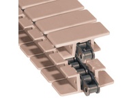 Rexnord 81426343 HP1873TK6 cable-chain conveyor component with 6" wide solid top chain, 1.5" pitch, and side-flexing capability. Brown high-performanc