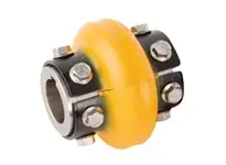 Rexnord EK00231 Omega V170 elastomeric coupling element with 1.125" and 1.25" bores. Standard orange urethane construction provides flexible torque tr