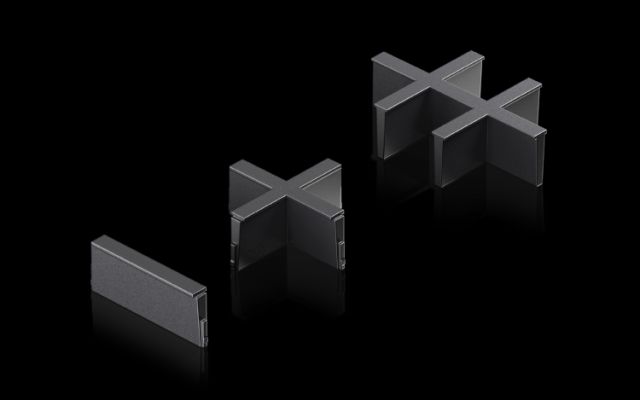 Inlay for plastic gland plate, modular and sealing frame, modular