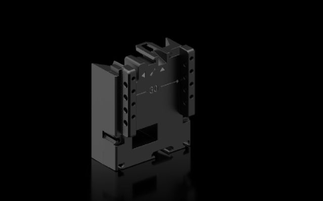 Extension block for device adapters and device carriers