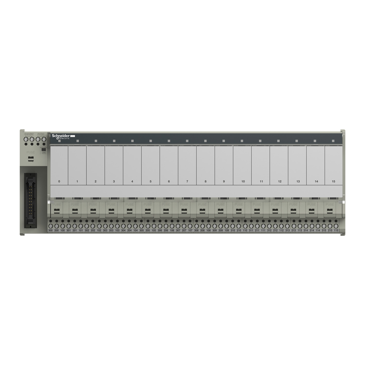 ABE7P16T334 - sub-base for plug-in relay ABE7 - 16 channels - fuses - relay 12.5 mm