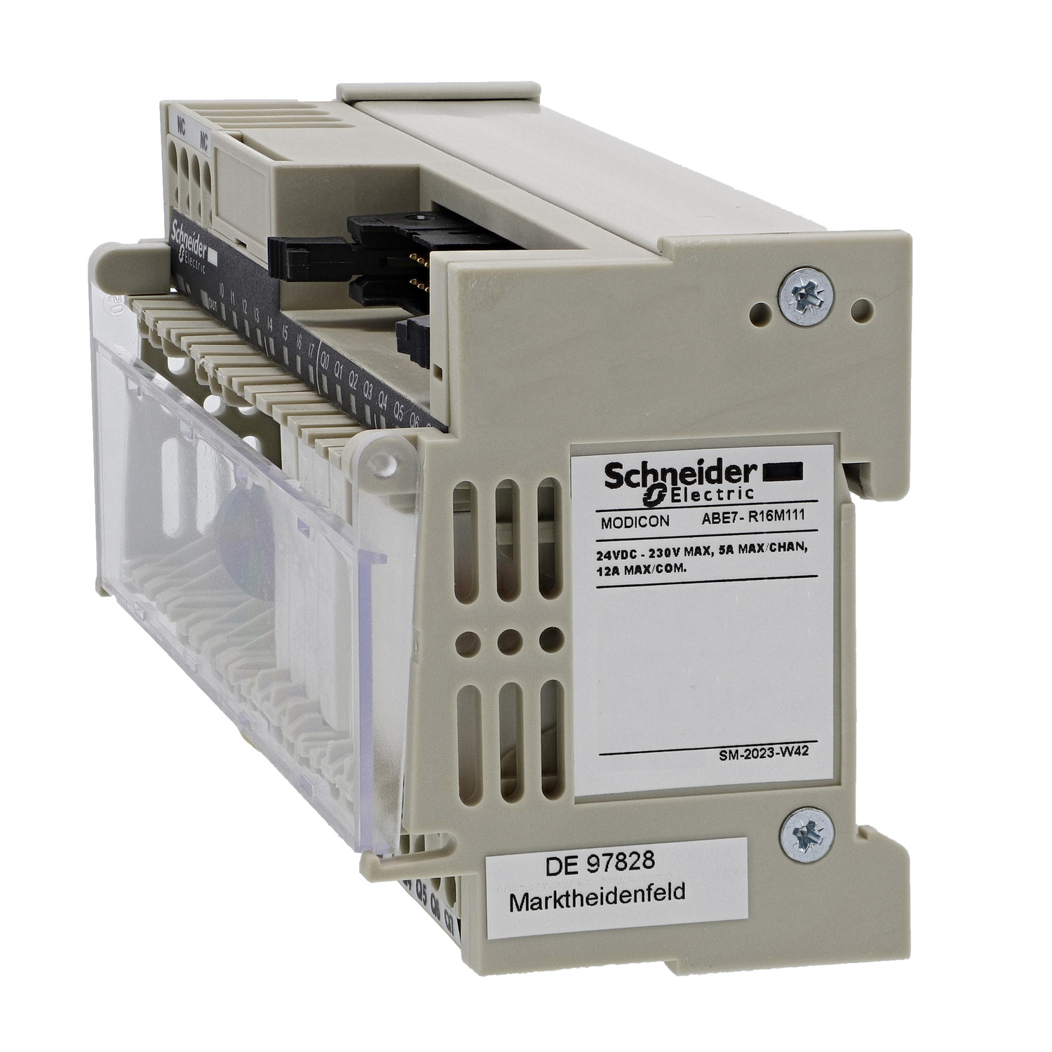 ABE7R16M111 - Sub-base with plug-in electromechanical relay ABE7, 16 channels, relay 5 mm