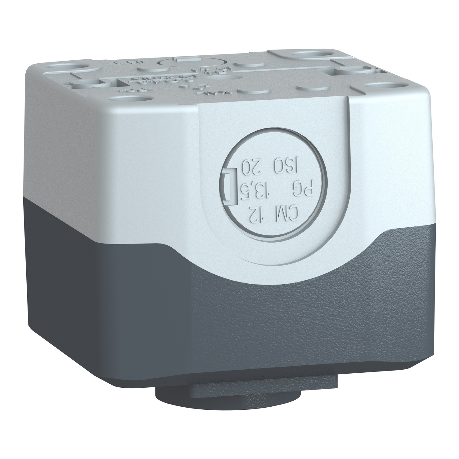 XALD101 - Control station, Harmony XALD, XALK, plastic, dark grey, 1 green flush push button, 22mm, spring return, 1 NO, legend holder marked MARCHE