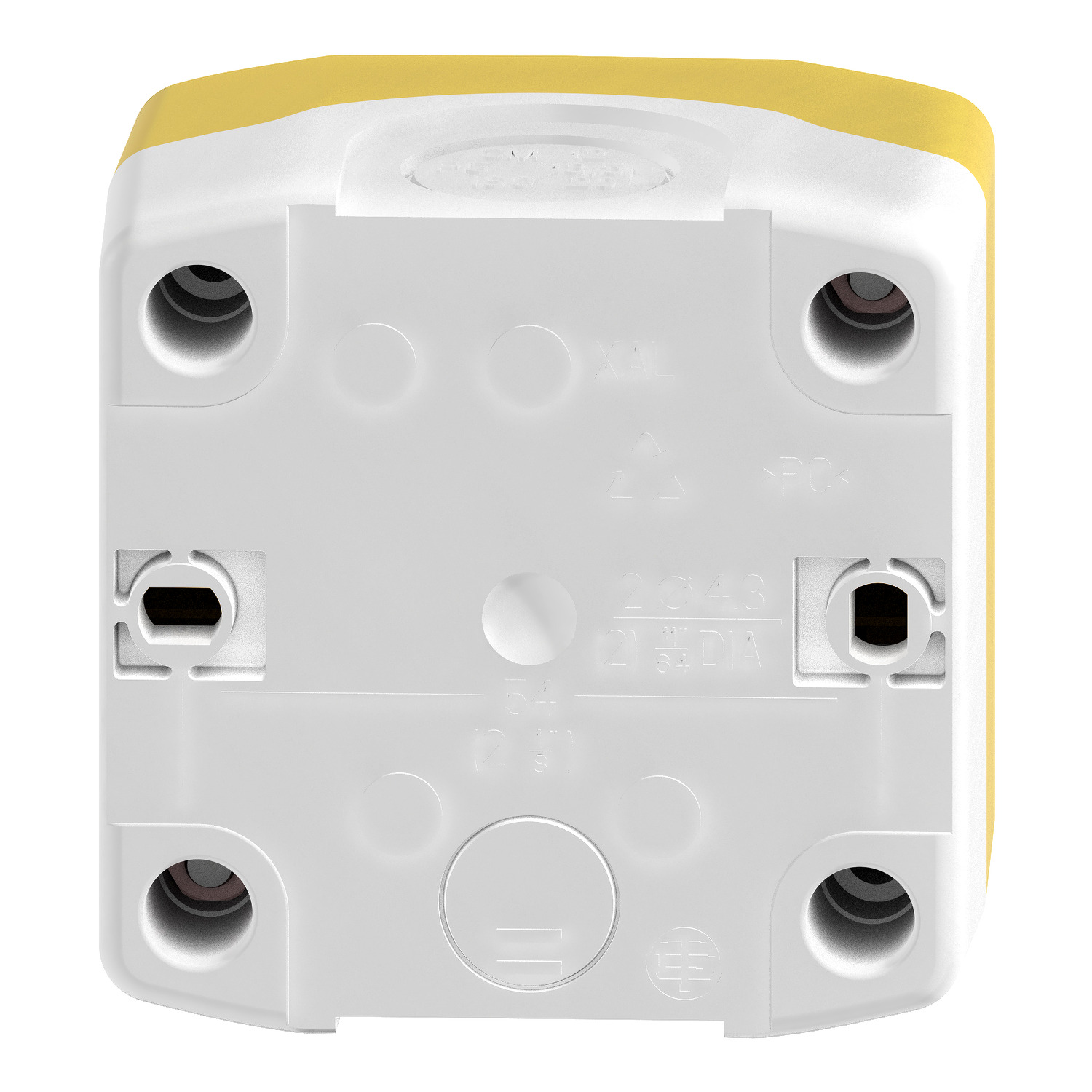 XALK178F - Complete control station, Harmony XALD, XALK, plastic, yellow lid, 1 red mushroom push button 40mm, turn to release, 2NC