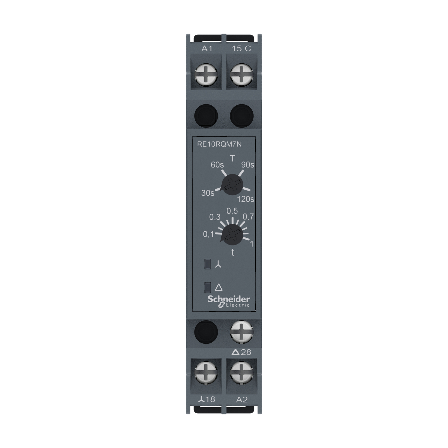 RE10RQM7N - Harmony timer relay, star-delta function, 220…240V AC, 1NO + 1NO