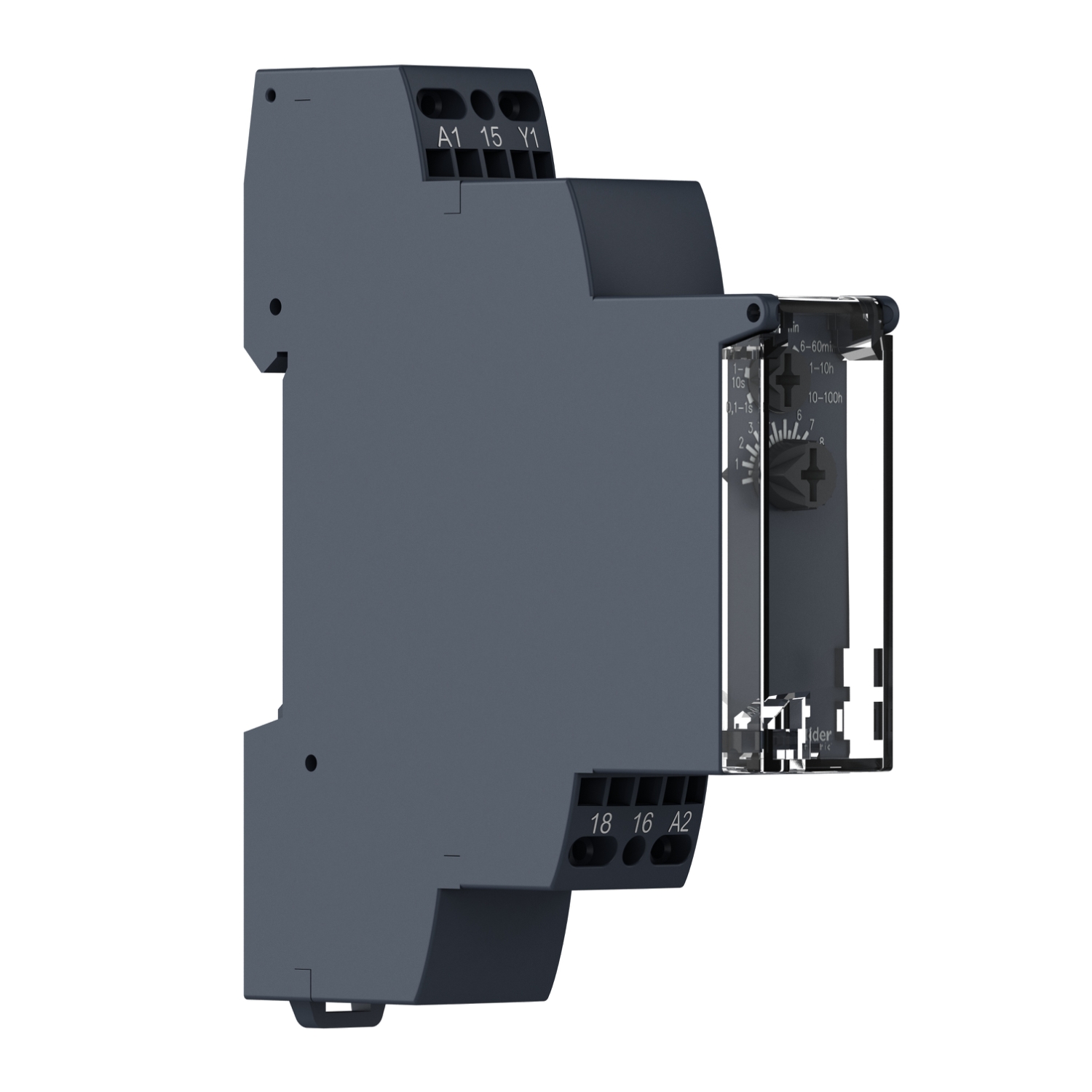 Schneider Electric RE17RCMUS - single function relay, Harmony Timer Relays, 8A, 1CO, 1s..100h, off delay, spring terminals, 24V DC or 24...240V AC DC