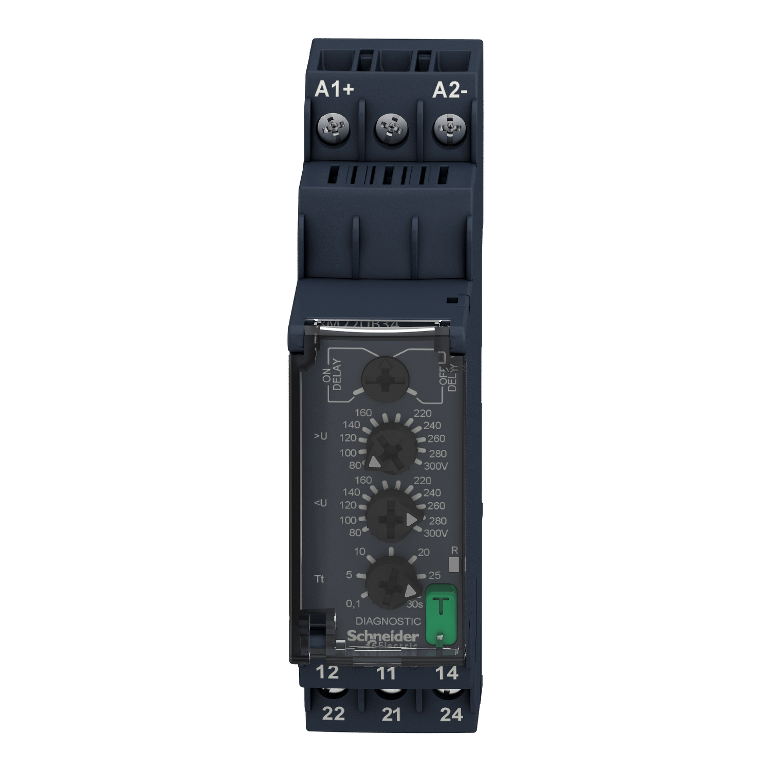 RM22UB34 - voltage control relay, Harmony Control Relays, 8A, 2CO, 80...300V AC DC, 110...240V AC DC
