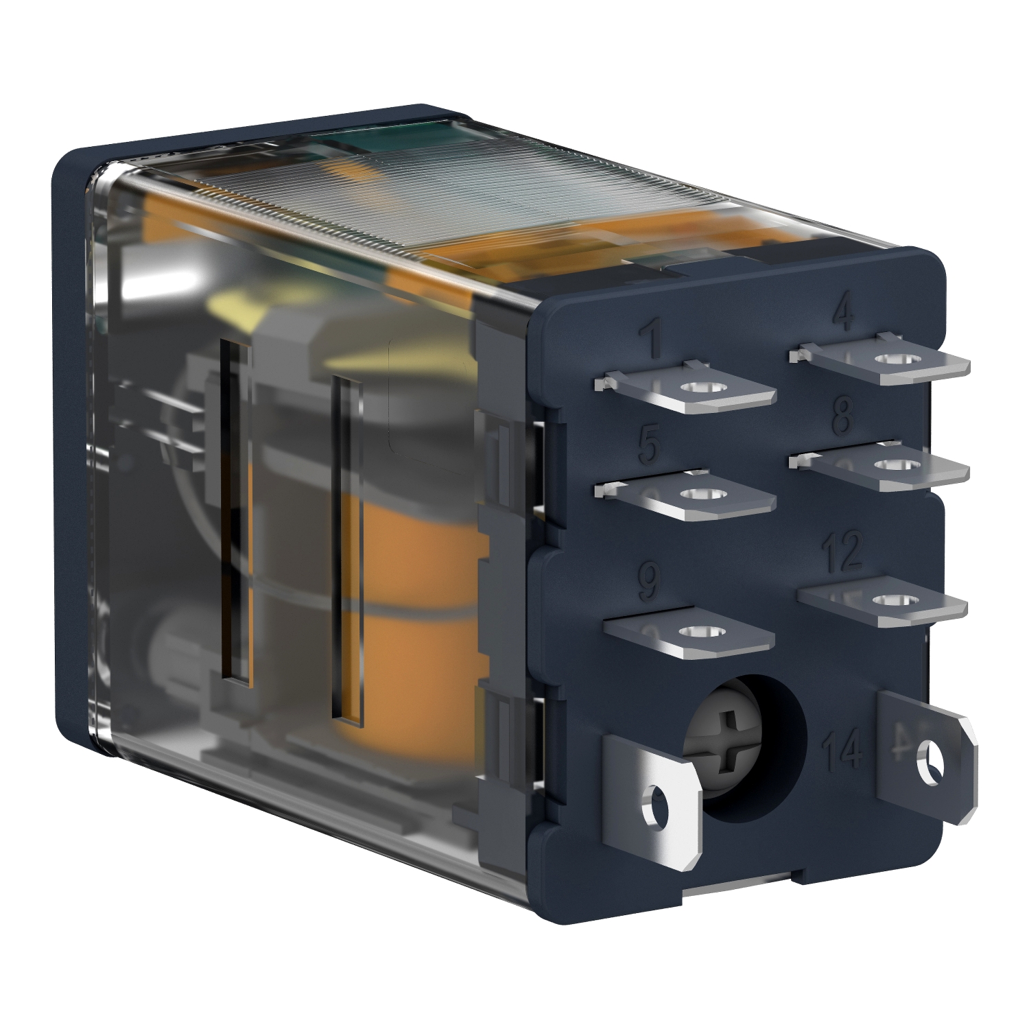 RPM21JD - plug-in relay, Harmony electromechanical relays, 15A, 2CO, lockable test button, 12V DC