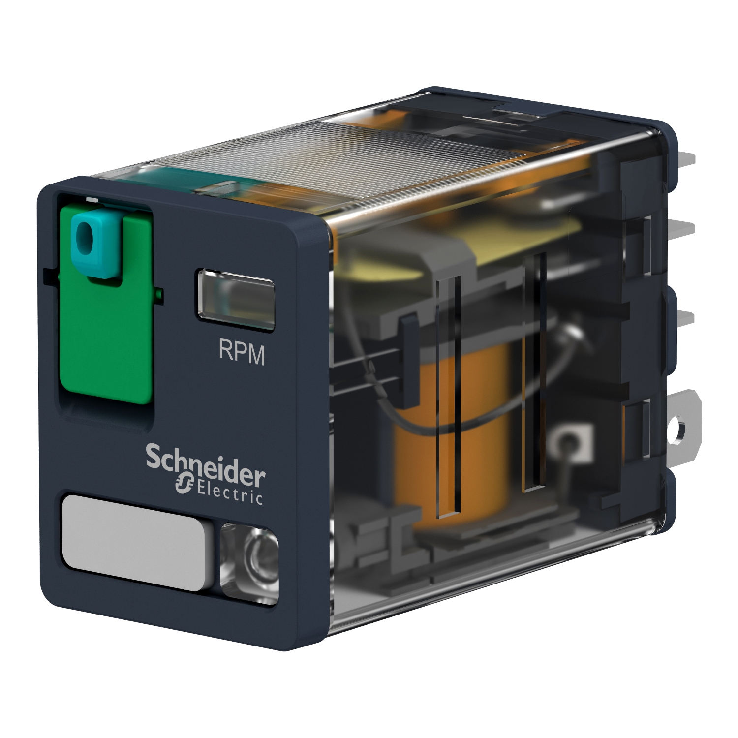 RPM22JD - plug-in relay, Harmony electromechanical relays, 15A, 2CO, with LED, lockable test button, 12V DC