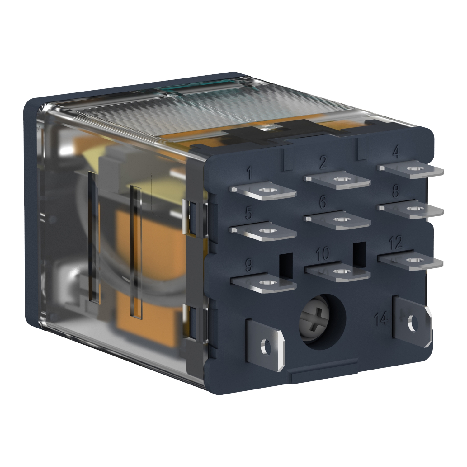 Schneider Electric RPM32JD - plug-in relay, Harmony electromechanical relays, 15A, 3CO, with LED, lockable test button, 12V DC