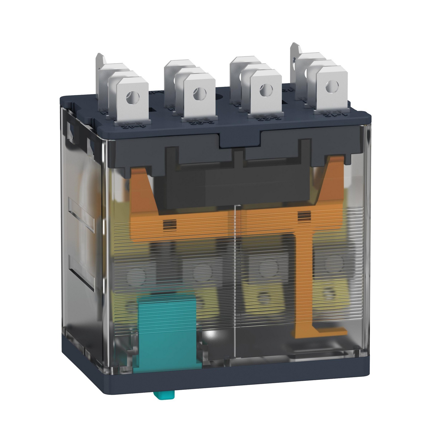 Schneider Electric RPM41BD - plug-in relay, Harmony electromechanical relays,  15A, 4CO, lockable test button, 24V DC