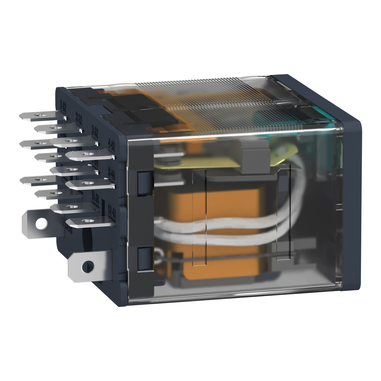 RPM42ED - plug-in relay, Harmony electromechanical relays, 15A, 4CO, with LED, lockable test button, 48V DC