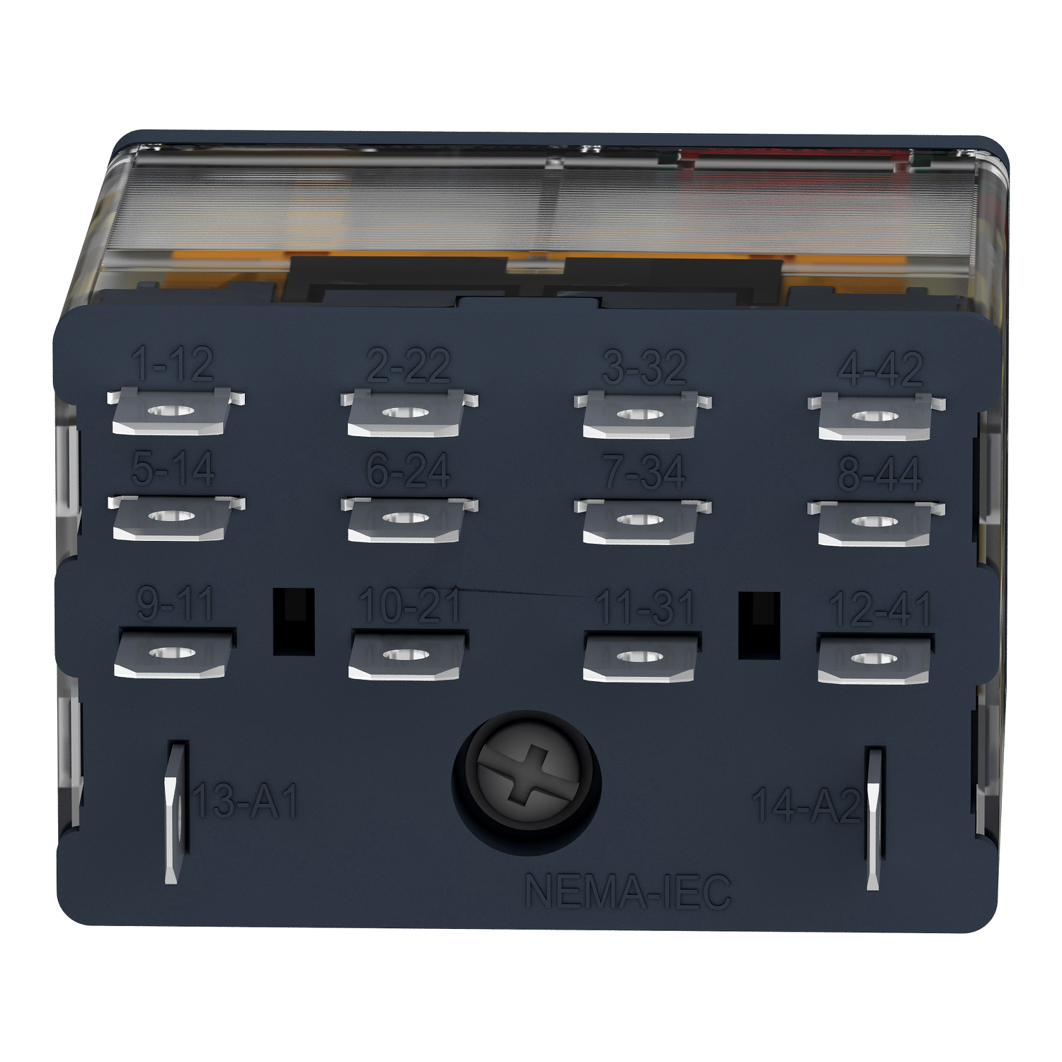 RPM42F7 - plug-in relay, Harmony electromechanical relays, 15A, 4CO, with LED, lockable test button, 120V AC