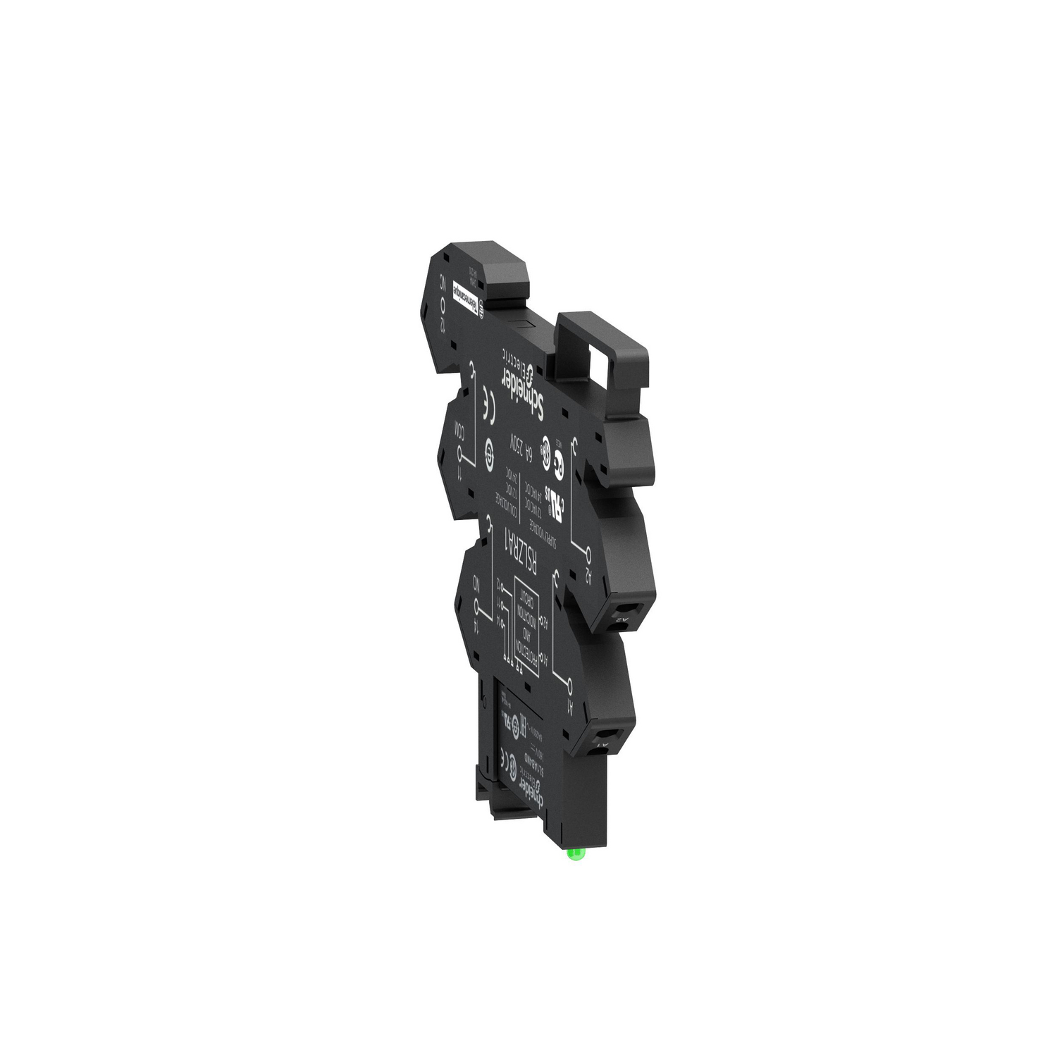 RSLZRA1 - socket equipped with LED and protection circuit, Harmony Electromechanical Relays, for RSL1 relays, spring terminals, 12 to 24V AC DC