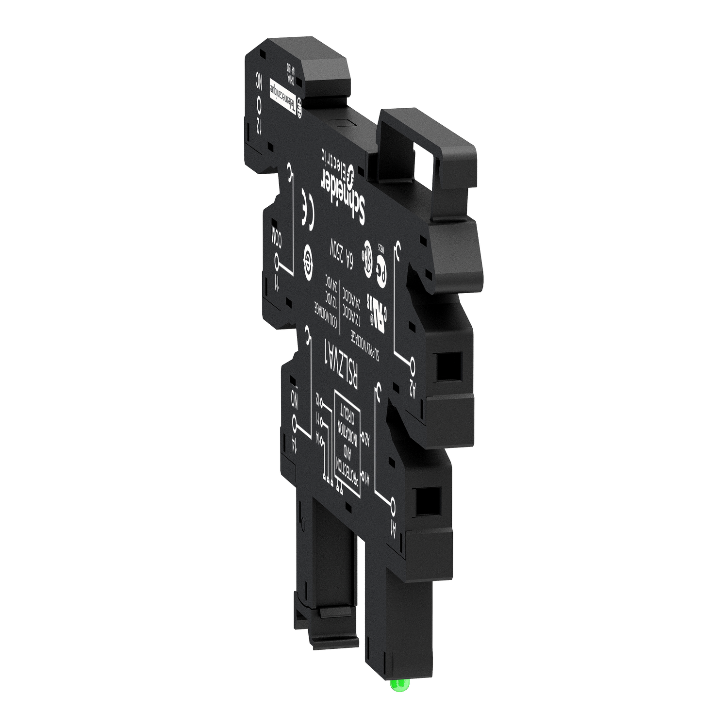 RSLZVA1 - socket equipped with LED and protection circuit, Harmony Electromechanical Relays, for RSL1 relays, srew connec to r, 12 to 24V AC DC