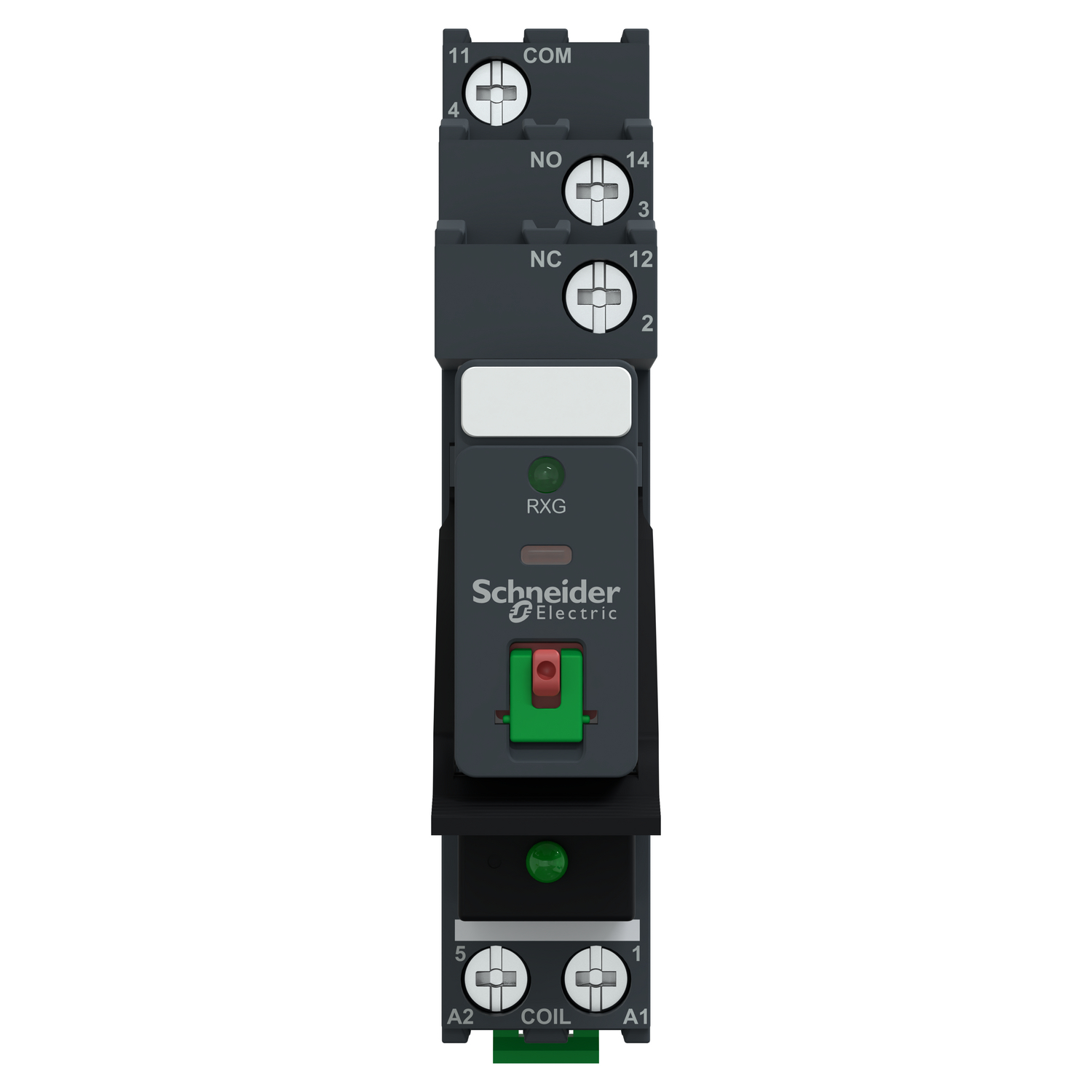 RXG12P7PV - interface plug in relay, Harmony Electromechanical Relays,  pre assembled, 10A, 1CO, with LED, lockable test but to n, 230V AC