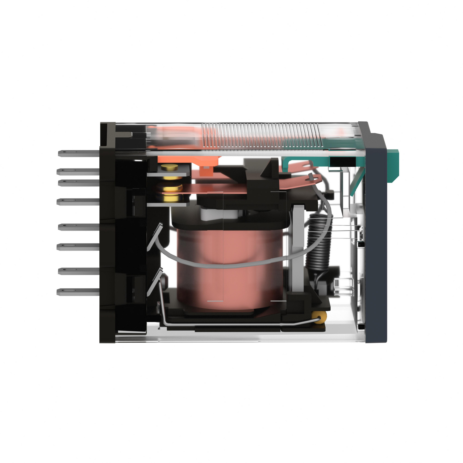 RXM2AB1ED - miniature plug in relay, Harmony Electromechanical Relays, 12A, 2CO, lockable test but to n, 48V DC