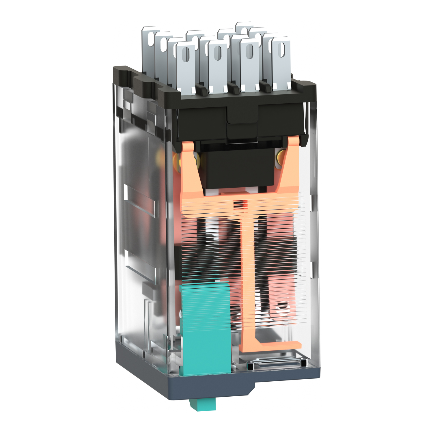 RXM4AB1BD - miniature plug in relay, Harmony Electromechanical Relays, 6A, 4CO, lockable test but to n, 24V DC
