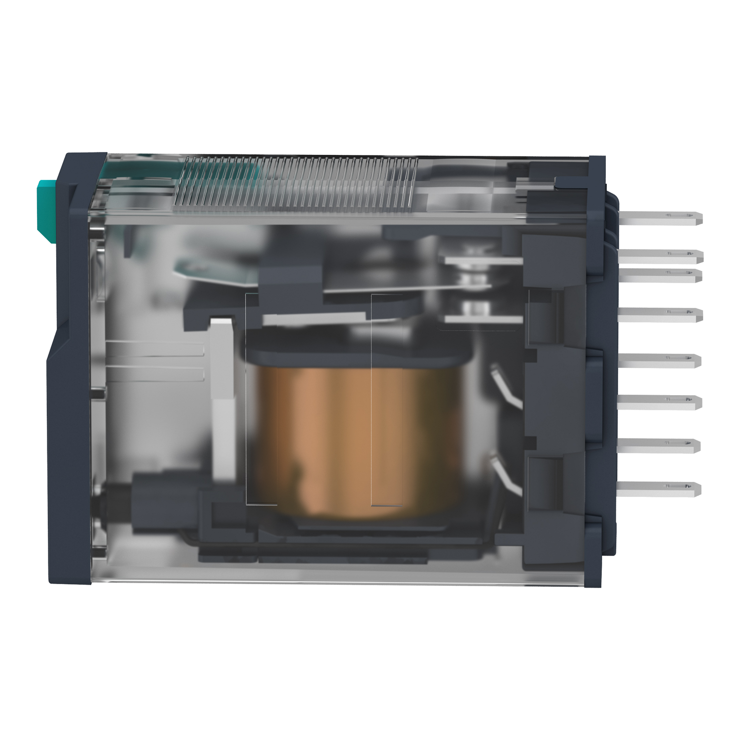RXM4AB1FD - miniature plug in relay, Harmony Electromechanical Relays, 6A, 4CO, lockable test but to n, 110V DC