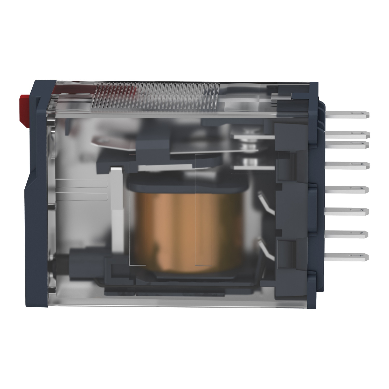 RXM4AB1P7 - miniature plug in relay, Harmony Electromechanical Relays, 6A, 4CO, lockable test but to n, 230V AC