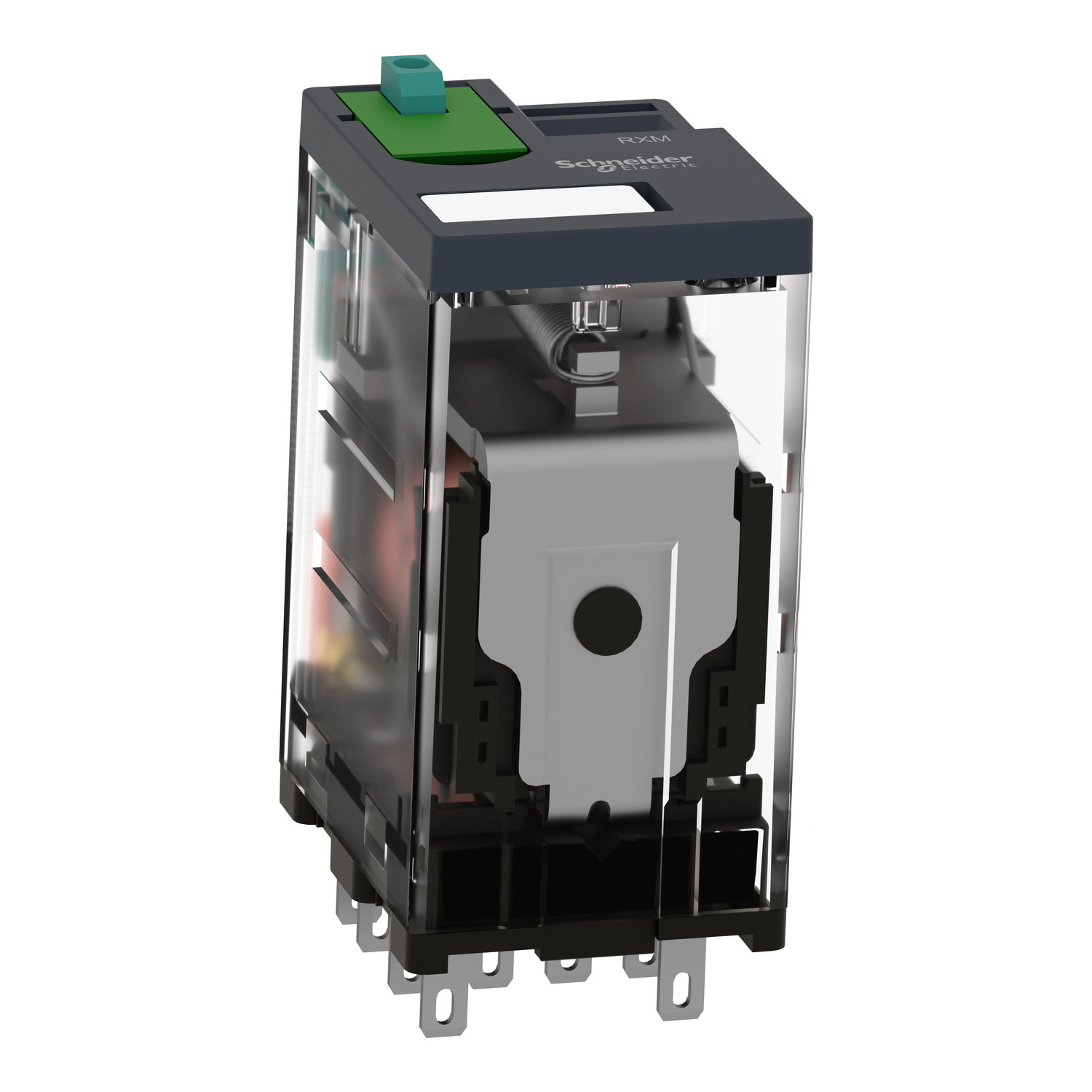 RXM4GB1BD - miniature plug in relay, Harmony Electromechanical Relays, 3A, 4CO, lockable test but to n, 24V DC