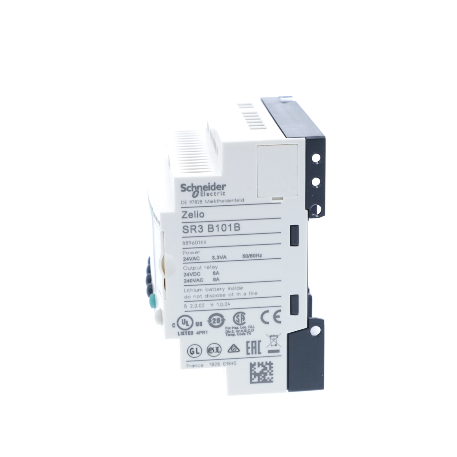 SR3B101B - modular smart relay, Zelio Logic SR2 SR3, 10 IO, 24V AC, clock, display