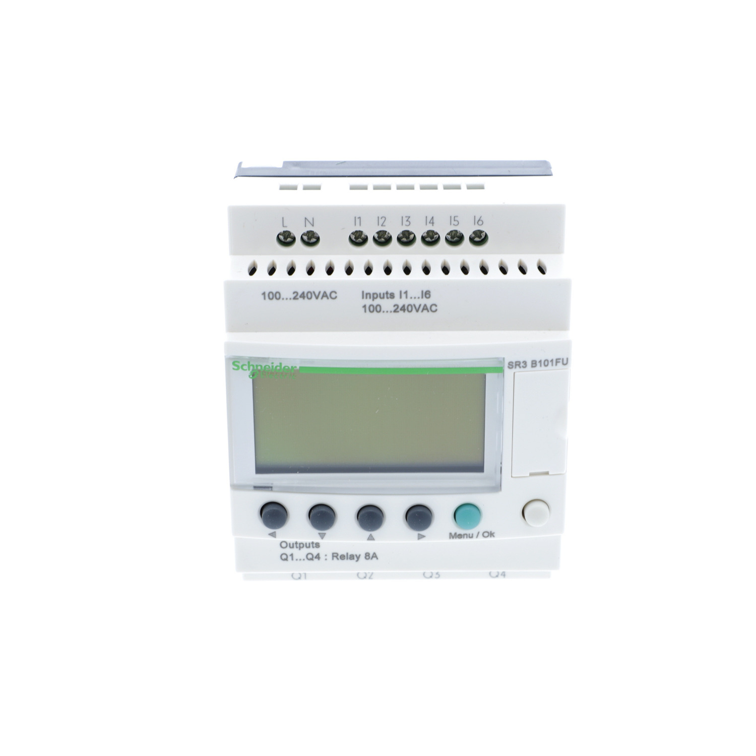 SR3B101FU - modular smart relay, Zelio Logic SR2 SR3, 10 IO, 100 to 240V AC, clock, display