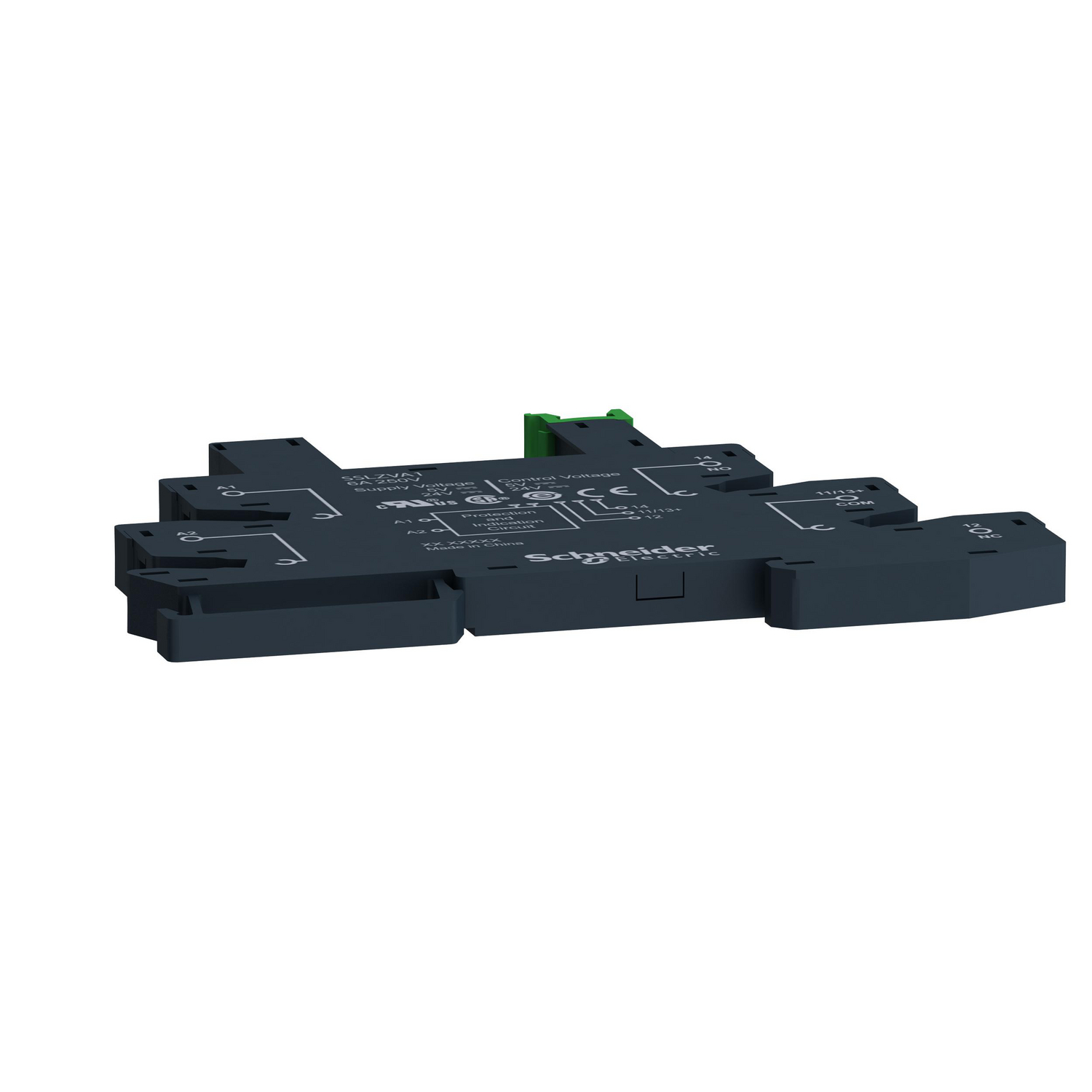 Schneider Electric SSLZVA1 - socket equipped with LED and protection circuit, Harmony Solid State Relays, for SSL relays, screw connec to rs, 5 to 24V DC