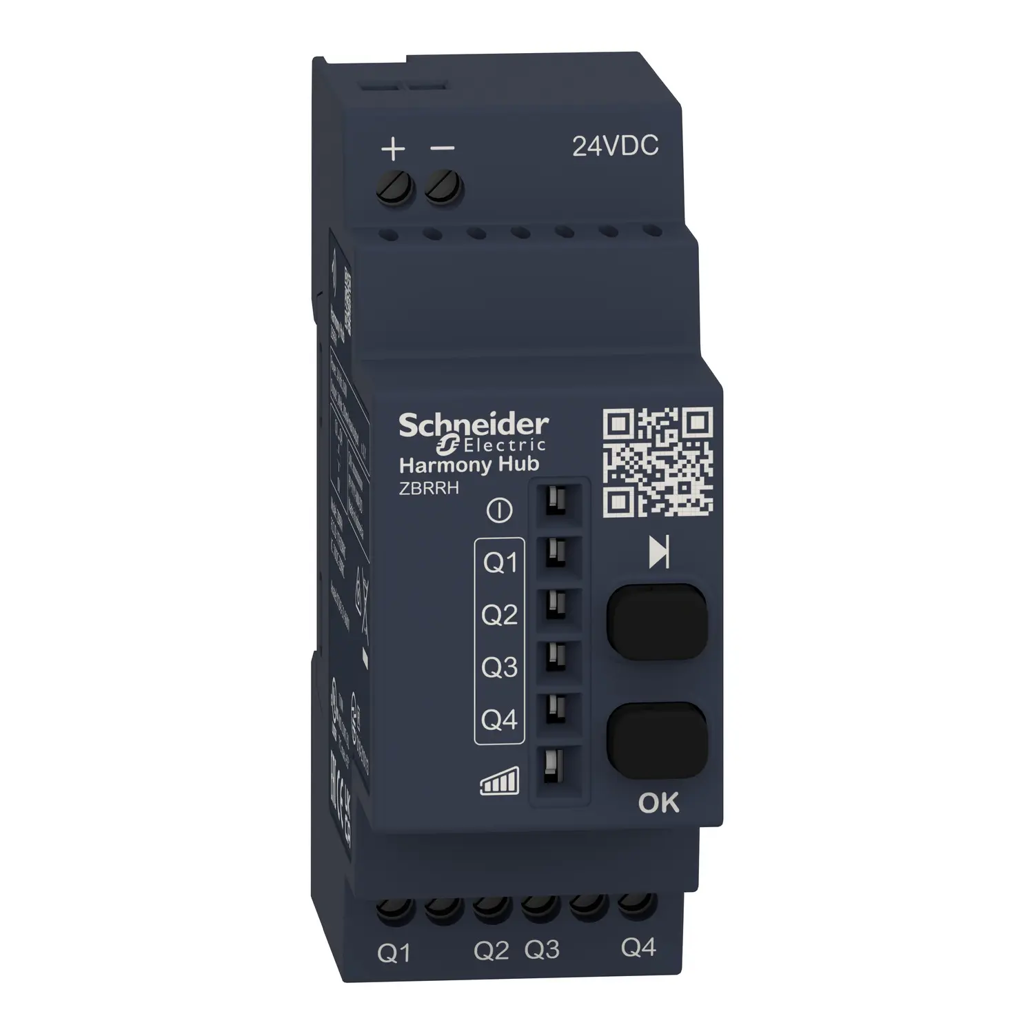 Schneider Electric ZBRRH - Wireless Receiver, Harmony XB5R, 4 PNP, 2 pusbuttons, LED, 200mA, 24V DC