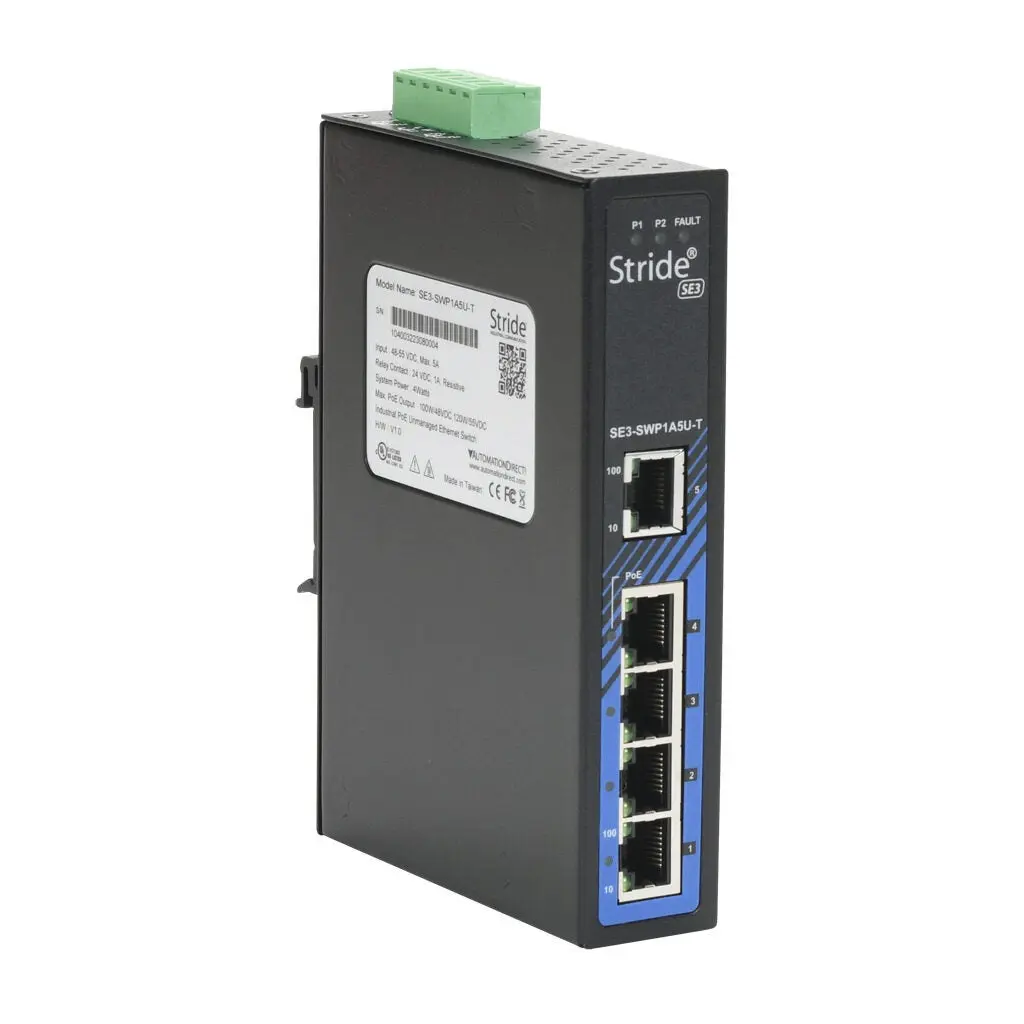 STRIDE industrial unmanaged PoE+ switch - SE3-SWP1A5U-T