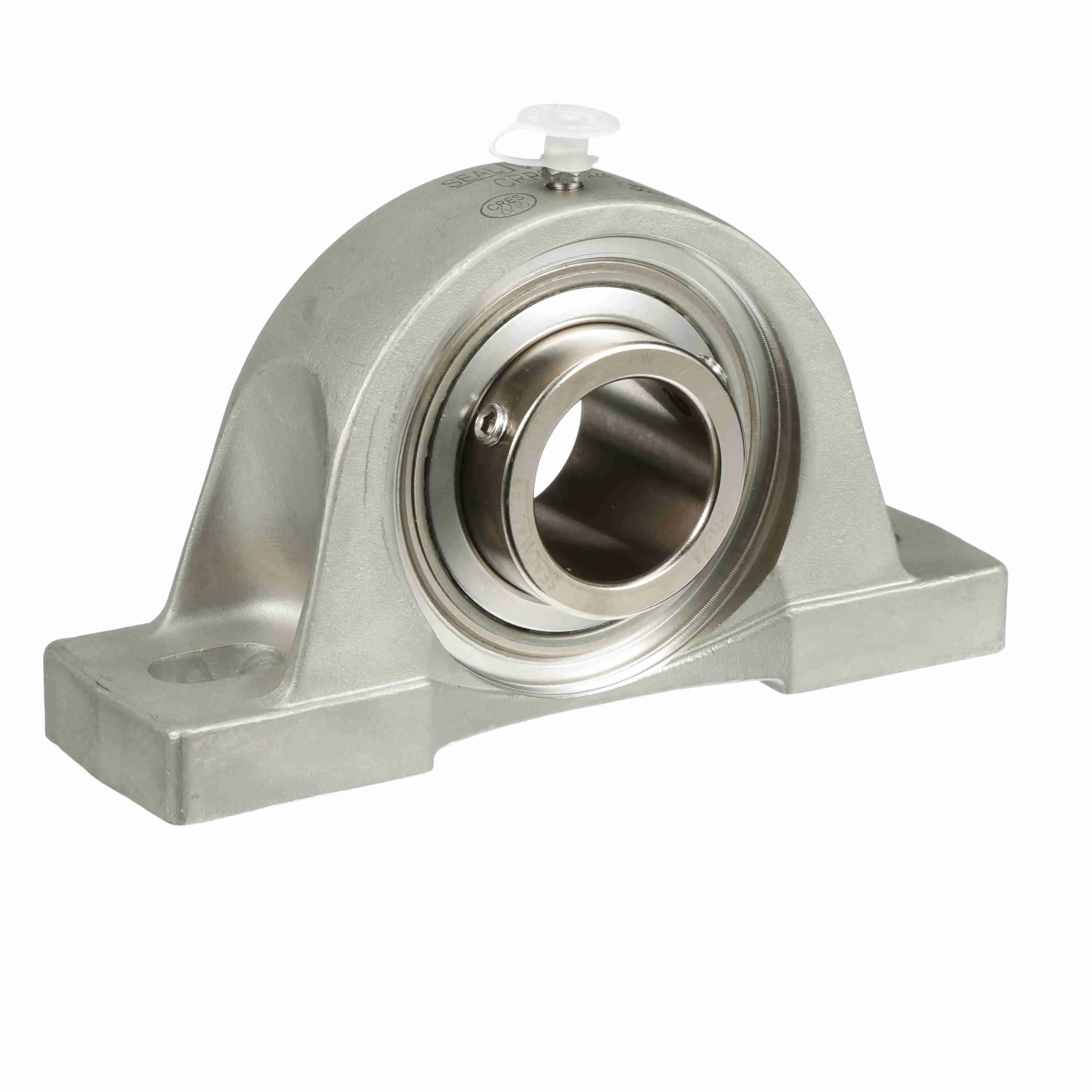 Sealmaster Mounted Stainless Steel Two Bolt Pillow Block Ball Bearing - 52100 Bearing Steel, Phosphorus Nickel Coated - Setscrew Lock - Corrosion Resistant - CRPS-PN35