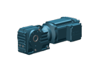 SEW-Eurodrive KA37 DRN80M2/TH helical-bevel right angle gearmotor. The DRN80M2 motor is a 2-pole IE3 AC motor with thermal protection (TH). This compa