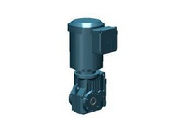SEW-Eurodrive KA87 DRN160M4 helical-bevel right angle gearmotor delivers 15 HP at 49 RPM output with a 36.52:1 finite ratio. The DRN160M4 motor operat
