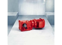 SEW-Eurodrive KT57/T DRN100LM4/TH helical-bevel torque-arm gearmotor, 3 HP, 13.73:1 ratio, 129 RPM output at 60 Hz, 230/460V. DRN100LM4 IE3 motor with