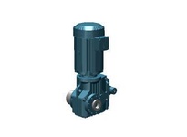 SEW-Eurodrive KT77/T DRN132S4 helical-bevel torque-arm gearmotor delivers 7.5 HP with a 9.56:1 ratio and 185 RPM output. The DRN132S4 IE3 motor operat