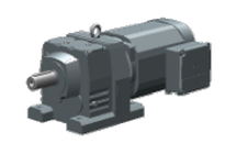 SEW-Eurodrive R107 DRN180L4 helical inline gearmotor combining a size 107 helical gear unit with a DRN180L4 IE3 AC motor. The R-series design delivers