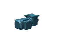 SEW-Eurodrive R27 DRN71M4 helical inline gearmotor, 0.5 HP, 26.21:1 ratio, 66 RPM output, 230/460V, 60 Hz. DRN71M4 IE3 motor with 1730 RPM input. Comp