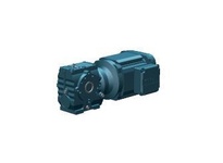 SEW-Eurodrive SA47 DRN90S4 helical-worm gearmotor delivers 1.5 HP with a 17.62:1 ratio and 100 RPM output. The DRN90S4 motor operates at 1762 RPM inpu