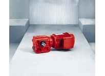 SEW-Eurodrive SA47/T DRN80M4 helical-worm gearmotor with 0.5 HP, 6.57:1 ratio, 41 RPM output, 230/460V, 60 Hz. Features a DRN80M4 IE3 motor with alumi