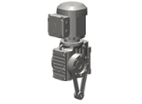 SEW-Eurodrive SA57/T DRS71S4 helical-worm gearmotor with 0.5 HP, 6.57:1 ratio, 129 RPM output, 230/460V, 60 Hz. The SA57 hollow-shaft gear unit featur
