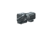 SEW-Eurodrive SA67/T DRN90S4 helical-worm gearmotor, 1.5 HP, 50 Hz, 1455/14 RPM, 104:1 ratio. Features a DRN90S4 IE3 motor with T option. Ideal for co